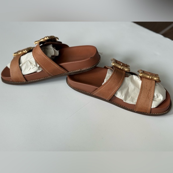 Schutz Enola Sporty Leather Sandals new wood size 9B - Picture 8 of 13
